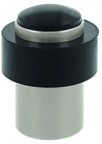 Amig - Butée pour portes de passage | Diamètre 30 x 48 mm | Modèle 206 | Aluminium avec finition nickel brossé | Côte ronde | Comprend des pneus + chevilles pour son installation