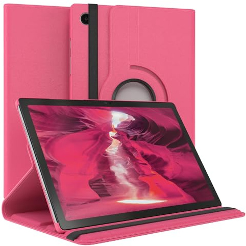 EAZY CASE - Tablet Hülle für Samsung Galaxy Tab A8 10.5 Schutzhülle 10.5 Zoll Smart Cover Tablet Case Rotationcase zum Aufstellen Klapphülle 360° drehbar mit Standfunktion Tasche Kunstleder Pink