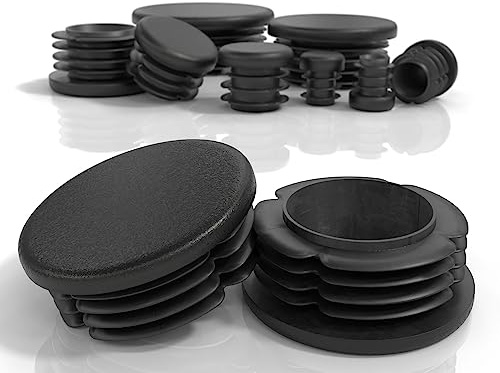 PD® Lamellenstopfen Rund 60mm Rundrohr - Endkappen Schwarz | 10 Stück | Endkappen aus PE Kunststoff | Rohrstopfen zur Rohrabdeckung von Stahlrohr, Edelstahlrohr & Alurohr | Rundstopfen schwarz