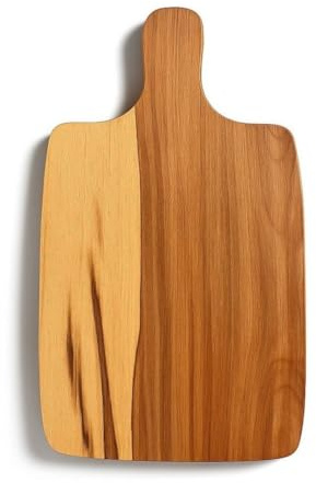 Schneidebrett aus massivem geöltem Buchenholz - Holzbrett mit Haltegriff groß 38,5x22x1,5 cm - Beidseitige Hackbretter in verschiedenen Größen - Küchenbretter für Fleisch, Brot & Gemüse