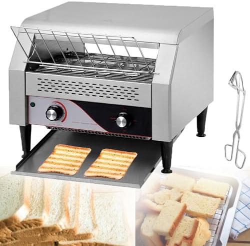 JINGEDD Tostadora Transportadora Comercial,Tostadora Profesional,300 Rebanadas/Hora,Tostadoras Industriales De Acero Inoxidable,con Velocidad Ajustable,Equipo De PanaderíA De Restaurantes