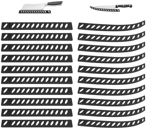 LATRAT 20 pezzi, 2 diverse misure, in plastica nera, protezione lama adatta per coltelli da cucina, coltello da frutta