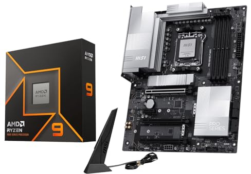 MICRO CENTER AMD Ryzen 9 9900X CPU Processor with MSI PRO X870E-P WiFi Motherboard (ATX, AM5, DDR5, PCIe 5.0 x16, M.2 Gen5, Wi-Fi 7)