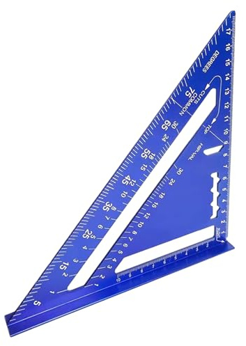 Triangulär triangel | Metrisk måttlinjal – mätverktyg av aluminiumlegering för precisionsuppgifter, geometri träverk byggverksamhet, tekniska projekt