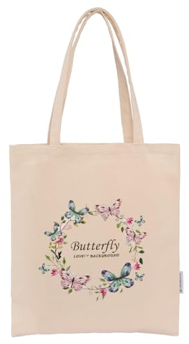 CREAWONDER Canvas Tote Bags with Handles Reusable Grocery Shopping Bag Sturdy Cotton Blank Cloth Bags for Women