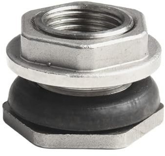NINMORTH per paratia in acciaio inox acqua per serbatoio connettore secchio pioggia, raccordo filettato 1/2, 38 x 30 mm, spessore parete 20 mm