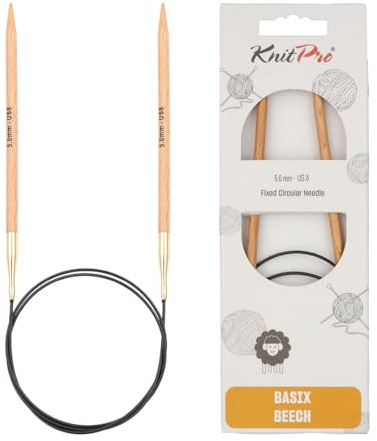 KnitPro Basix Beech Fixed Circular Needles 16 (40cm) | 5.00mm