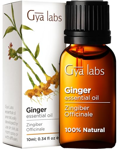 Gya Labs Ätherische Ingweröl für Haare - 100% Reines Natürliches Ingweröl in Premiumqualität für Diffusor, Haut, Körper und zur Kerzenherstellung - Wärmender und Würziger Duft (10 ml)
