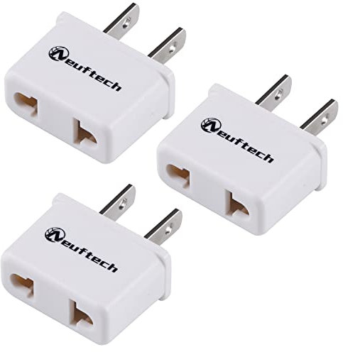 Neuftech 3x Adattatore da Viaggio USA - Adattatori da USA/America/USA/Cina/Giappone/Canada/Messico a Spagna ed Europa-Bianco