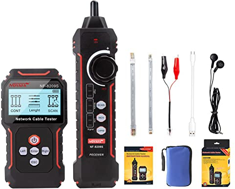 Netzwerkkabeltester Hancaner POE-Kabeltester mit LCD-Display, Kabellängenmessung,Kabelfehlertest Tracker Netzwerkkabel Tester für LAN CAT5 CAT6 Tracker (NF-8209S)