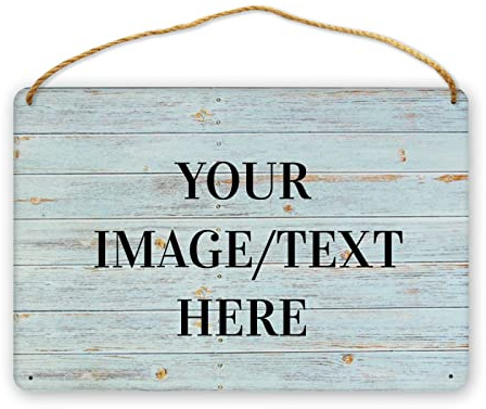 Cartelli vintage in legno personalizzati per esterni Aggiungi la tua immagine/testo Regalo da appendere Decorazioni per la casa Cartello personalizzato Man Cave Cartelli per garage Cartello di benve