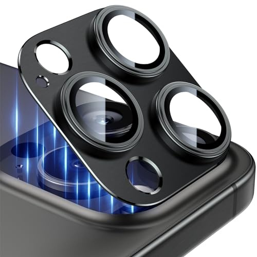 Esanik 2 Stück Kameraschutz für iPhone 15 Pro/iPhone 15 Pro Max Kamera Schutz, Panzer Schutz Glas Aluminiumlegierung Linsenschutz Camera Screen Protector
