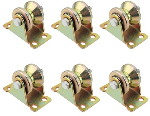 CHEUKYIU 6 Stück Umlenkrollen für Seile, Seilrollen für Drahtseile, V Nut Stahl Lenkrolle, Schwerlastrollen, für Flaschenzugsysteme, Industriemaschinen, Rollläden, Invertiert, Flaschenzugseile