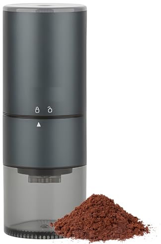Hanzete Electric Coffee Bean Grinder for Quiet Grinding 25g Bean Capacity Ceramic Core Type-C Rechargeable Stepless Adjustable Coarseness Burr Grinder with Cleaning Brush
