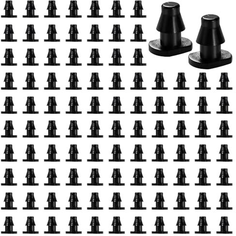 VooGenzek 100 Piezas 4/7 mm Tapón Final para Manguera de Goteo, Riego Tapones de Extremo 1/4 Pulgada, Cierre de Extremo de Tubo de Goteo, para Sistemas de Riego