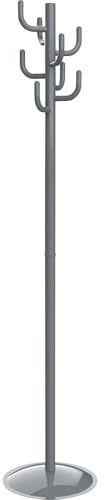 MAULpolaris stabil stående garderob i grått av metall och plast, 177 cm hög, garovandel för kontor och mötesrum med 8 krokar