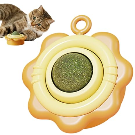 Generico Palline di Gatta per Gatti,360 Gradi Snack Masticabili Rotanti | Palle Rotolanti Adesive Con Catnip | Per Prevenzione Noia Stimolazione Mentale Casa Viaggio Addestramento Attività Post-Pasto