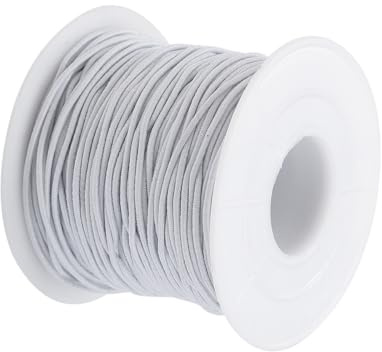 NULYLU Filo Elastico per Braccialetti Fai da Te 1,2 Mm 50 M Bianco 4 Anime Cordoncino per Perline Collane Elastiche Progetti Artigianali Gioielli e Accessori