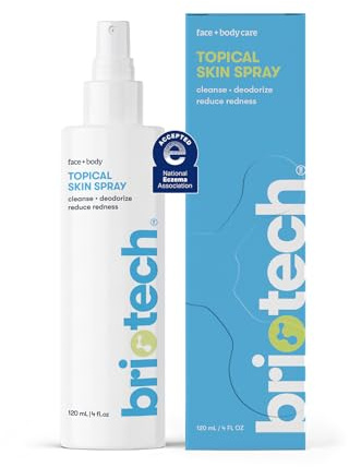 BRIOTECH Topical Skin Spray, Hypochlorous Acid Spray for Sensitive Skin, HOCl Facial Mist, Full Body Support Against Irritation, Calm Redness, Soothe Foot & Scalp, 4 oz