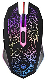 Raton Gaming Mouse Ratón con Sensor Optico para Juegos 2400 DPI Cableado 1,50m.Ergonómico, Iluminacion LED MEETION MT-M930