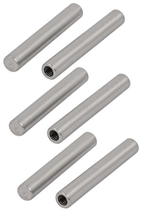 sourcing map 6 Stück 304 Edelstahl M4 Innengewinde 6mm x 40mm zylindrischer Dübelstift de