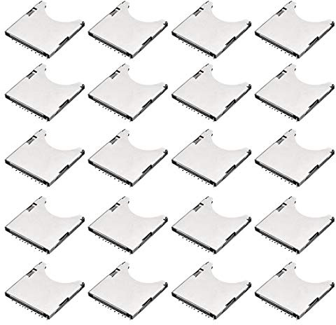 uxcell SD Memory Card Socket Holder Spring Loaded Push Type 10 Pin 20pcs