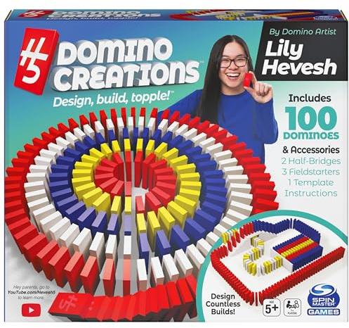 Spin Master Games, Lily Hevesh H5 Domino Creations 100-Piece Dominoes Set, Kids Games, Building Toys, Classic Game, Dominoes for Adults, for Ages 5 & Up