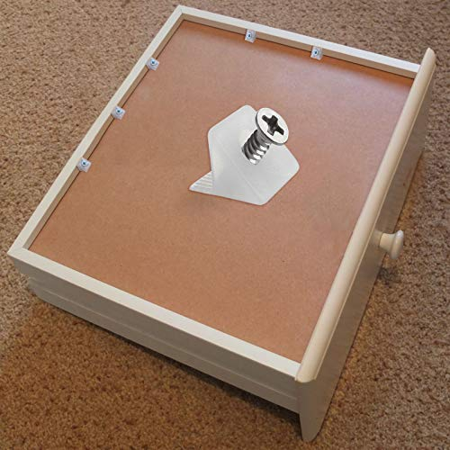 Vandicka 100 Pezzi Pannello Posteriore Connettore Supporto per Ripiano, Cunei in Plastica con Viti per Riparare e Rinforzare il Fondo del Cassetto Cedevole