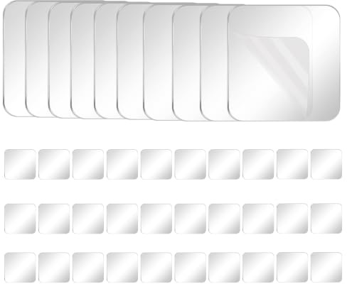 COUMENO 40 Stk. Doppelseitige Klebepads Extra Stark,Wasserfeste Montagepads | 6x6cm Transparentes Doppelseitiges Klebeband, Rückstandslos & Entfernbar, Geeignet für Wände, Teppiche, Fotos, Auto & DIY.