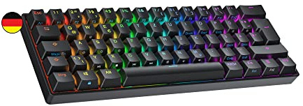 Ranked S60 Supernova Mechanische 60 Prozent Tastatur | Hotswap Gaming Keyboard | 62 Programmierbare Tasten mit RGB Beleuchtung | PC/Mac Gamer | ISO DE QWERTZ (Schwarz, Gateron Optical Blue)