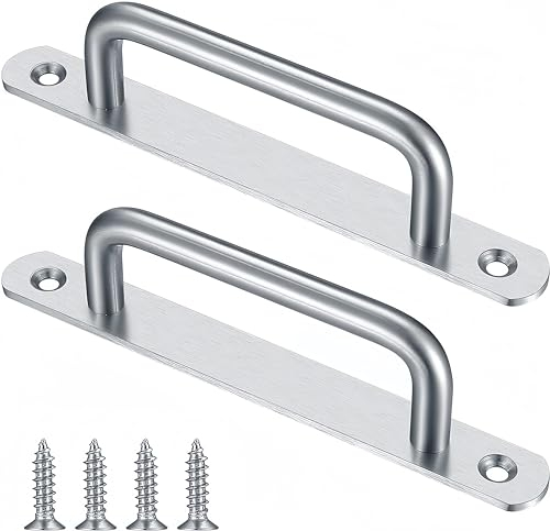 MIEGUIWOR 2St Schiebetürgriffe,Scheunentorgriff,Scheunentor Griff,Schiebe Türgriff Aluminium,Schiebetorgriffe, Schranktürgriff,Griffe für Scheunentor, Schiebetüren,Holztorschränke (148mm, silber)