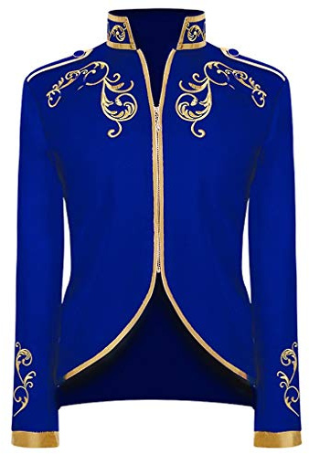 Duohropke Costume de prince pour homme, manteau steampunk, blazer gothique, veste, médiéval, victorien, rétro, pour Halloween, cosplay