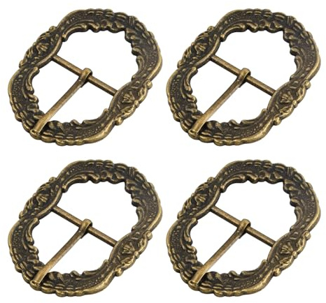 Amexo 4 Stücke Trachten Gürtelschnallen set für herren damen, Durchmesser 30mm Retro gürtelschnallen, Legierung gürtelschnallen geeignet für Jeans Freizeithosen Windjackel und Kleider