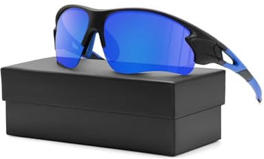 DIUWEU Polarized Cycling Glasses,Safety Goggles UV400 Protection,Running Fishing Driving Hiking Ski Bike Glasses, Sports Sunglasses Revo Tac Outdoor Include 6 Colors for Men Women Youth