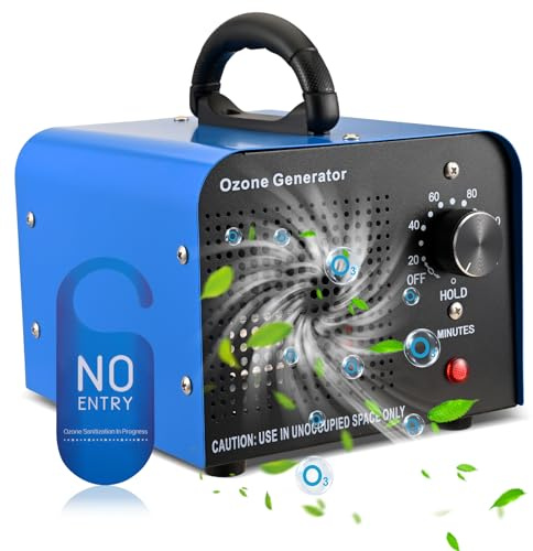 Strixorn Ozongenerator 60000mg/h Ozongerät, Industrieller Ozongenerator Geruchskiller, O3 Ozon Luftreiniger mit 120 Min Timer, bis zu 300㎡ für Auto Wohnung Rauch Küchengerüche Haustiergerüche