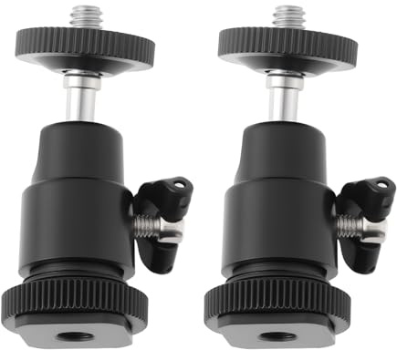 Briny River 2 Pièces Adaptateur à Rotule Angle Réglable à 360 Degrés avec Vis Standard de 1/4 Pouce Compatible avec Trépied Monopode