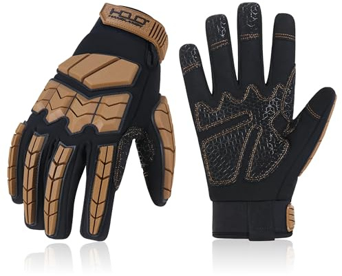 HANDLANDY HLDD Winter Work Gloves for Men, Insulated Water Resistant Heavy Duty Gloves for Cold Weather, Anti-vibration, Impact Protection