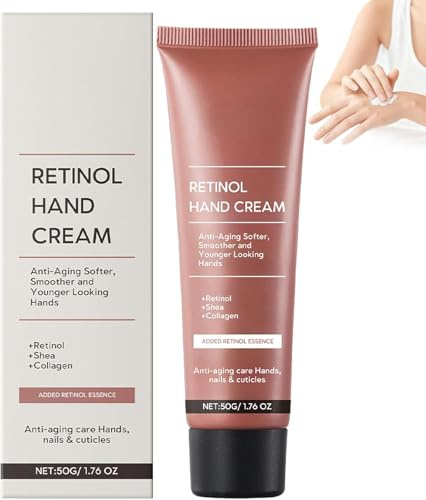 Crema mani anti-età al retinolo per mani secche e screpolate, idratante per mani secche e screpolate, idratante antirughe, lozione riparatrice notturna per tutti i tipi di pelle