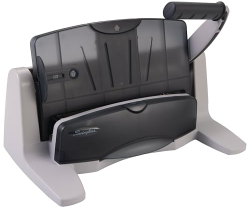 Swingline 3 Hole Punch, 40 Sheet Capacity Three Hole Puncher 3 Ring, Adjustable 2-7 Hole Paper Punch, LightTouch Low Effort, Black & Silver (74357)