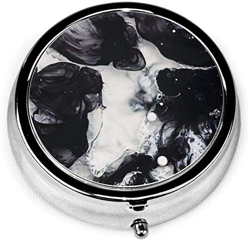 Runde Medikamentendose, tragbar, Mini-Metall-Pillendose 5.1 cm, Reise-kleiner Pillenspender für Geldbörse