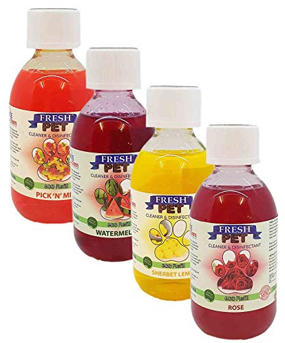 Trade Chemicals FRESH PET DISINFECTANT NEW FRAGRANCE MIXED PACK - ECO REFILL TO MAKE 4 X 5L (Pick N Mix, Rose, Sherbet Lemon, Watermelon)