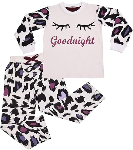 A2Z 4 Kids Girls Traditional Pyjamas - PJS 154 White 9-10