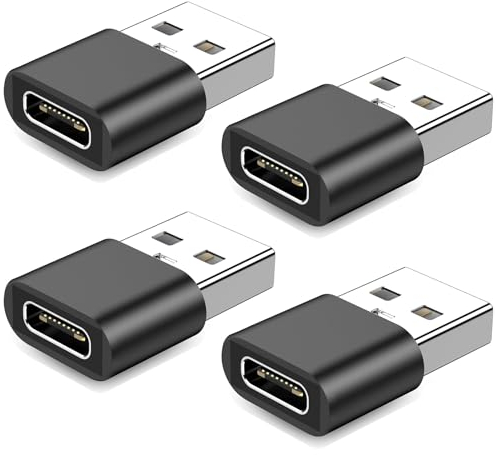 adattatore usb c usb Adattatore USB C femmina a USB A maschio (4 pezzi), convertitore da tipo C a USB A, Compatibile con telefoni cellulari Samsung Galaxy, computer portatili, caricabatterie, ecc.