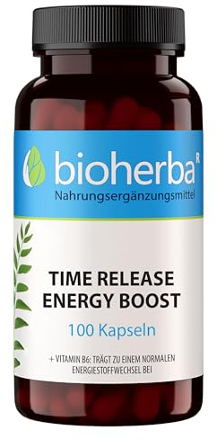 BIOHERBA Energy Booster – 100 Kapseln mit Koffein, Guarana, Ginseng & Vitamin B12