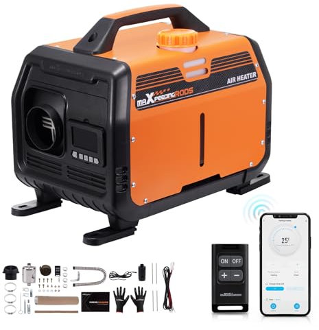 maXpeedingrods 12V 5KW Portable Diesel Heater, Bluetooth App Remote Control, with Portable Handle for Car, Big Truck, Boat, Yacht