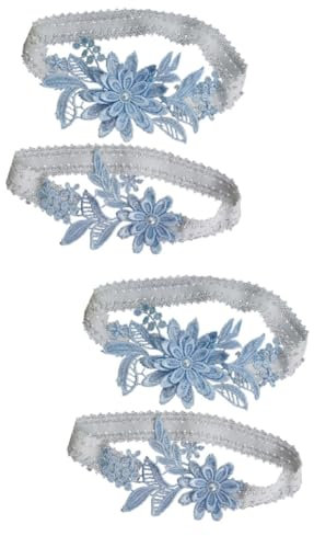 SAFIGLE 2paare Hochzeits-Strumpfband Spitze Verstellbare Blumen-Accessoires Für Bräute Und Brautjungfern Für Hochzeiten Und Partys