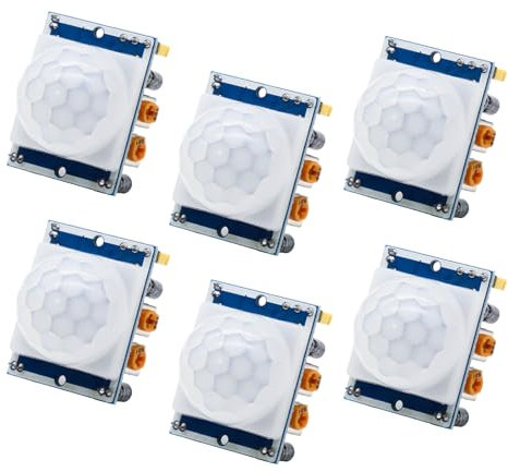 APKLVSR Lot de 6 modules de détecteur de mouvement PIR infrarouge compatible avec Arduino et Raspberry Pi