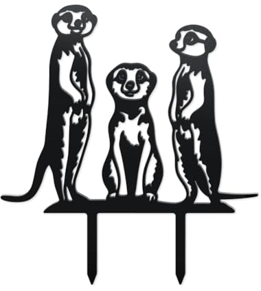WADORN Piquets de Jardin Décoratifs en Métal de Suricate Charmant, Statues D'Extérieur en Métal de Suricate Drôle Statue d'animal de Jardin Ornement Cadeaux d'animal Drôle pour Jardin Arrière Cour