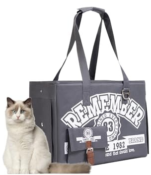 Galatée Tragetasche Für Haustiere, Faltbare Hundetasche, Von Fluggesellschaften Zugelassen, Tragbare Katzentasche Mit Öffnung Oben, Reisetasche Für Katzen Und Kleine Hunde(Dunkelgrau)