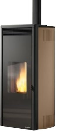 Stufa a pellet Ecofire Isabel US Palazzetti Art. 805804423 12 kW, COLORE CAFFELLATTE, uscita fumi superiore, braciere in ghisa, ventilazione regolabile, alta efficienza, classe A+, silenziosa